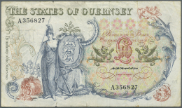 Guernsey: 10 Pounds ND(1975-80) P. 47, Used With Several Folds And Creases, No Holes, Minor Border Tears, No Repairs, Co - Altri & Non Classificati