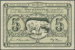 Greenland / Grönland: 5 Kroner ND(1953), P.18a, Nice Looking Note With Vertical Bend At Center And Some Other Small - Groenlandia