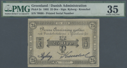 Greenland / Grönland: 25 Oere 1892, Signature Ryberg-Krenchel, P.2c, Several Folds And Minor Spots At Center, PMG G - Groenland