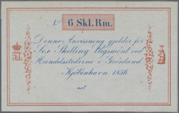 Greenland / Grönland: 6 Skilling Rigsmönt 1856 Unsigned Remainder, P.A33r, Tiny Brownish Spots On Back, Otherw - Groenlandia