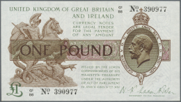 Great Britain / Großbritannien: 1 Pound ND P. 359a, Light Center Bend, Corner Fold, No Holes Or Tears, Strong Cris - Altri & Non Classificati