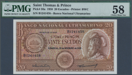 Great Britain / Großbritannien: 20 Escudos 1958 P. 36a, PMG Graded 58 Choice About UNC. - Altri & Non Classificati