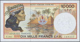 French Pacific Territories: 10.000 Francs ND(1985) P. 4b, Colorful Note, In Crisp Original Condition: UNC. - Territori Francesi Del Pacifico (1992-...)