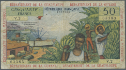 French Antilles / Französische Antillen: 50 Francs ND P. 9b, Used With Folds And Creases, Several Pinholes All Over - Autres - Amérique