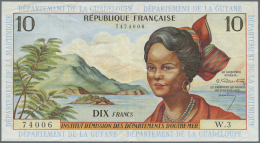 French Antilles / Französische Antillen: 10 Francs ND(1964) P. 8a, Several Folds And Creases In Paper, 2 Pinholes A - Altri – America