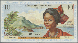 French Antilles / Französische Antillen: 10 Francs ND(1964) P. 8a, Several Folds And Creases In Paper, 2 Pinholes A - Autres - Amérique