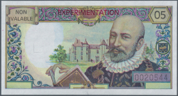 France / Frankreich: Specimen / Unissued Banknote Design "Banque De France" - Montaigne "5 Francs" Originally Planned As - 1955-1959 Sovraccarichi In Nuovi Franchi
