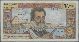 France / Frankreich: 50 Nouveaux Francs 1960 With Portrait King Henri IV De Bourbon, P.143 In Nice Used Condition With S - Other & Unclassified