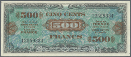 France / Frankreich: 500 Francs 1944 Allied Forces, P.119, Nice Looking Note With Some Folds At Center, Left And Right B - 1955-1959 Sovraccarichi In Nuovi Franchi