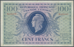 France / Frankreich:  Trésor Central 100 Francs 1943, P.105, Issued In Corsica, Still A Nice Note With Several Ha - 1955-1959 Sovraccarichi In Nuovi Franchi