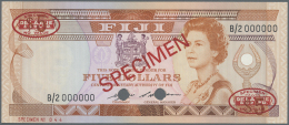 Fiji: 5 Dollars ND Specimen P. 83s With Red "Specimen" Overprint In Center On Front And Back, 2 Oval De La Rue Seals In - Figi