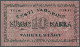 Estonia / Estland: 10 Marka 1922 P. 53a, Without Serial Prefix, Unfolded, Only Light Handling In Paper, Crisp, Condition - Estonia