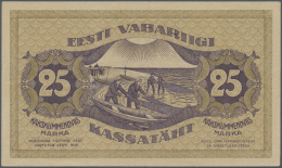 Estonia / Estland: 25 Marka 1919 P. 47, Center And Horizontal Folds, No Holes Or Tears, Still Strong Original Paper With - Estonie