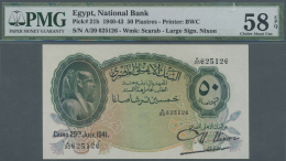 Egypt / Ägypten: Egypt: 50 Piastres 1941 P. 21b, PMG Graded 58 Choice About UNC EPQ. - Egitto