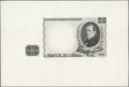 Czechoslovakia / Tschechoslowakei: Backside Proof For The 1000 Korun 1934, P.26, Intaglio Print On Banknote Paper In UNC - Cecoslovacchia