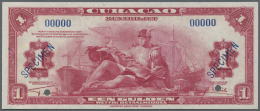Curacao: 1 Gulden 1942 SPECIMEN, P.35as With Serial Number 0000 And Overprint Specimen At Left And Right In Perfect UNC - Altri – America