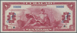 Curacao: 1 Gulden 1942 SPECIMEN, P.35as With Serial Number 0000 And Overprint Specimen At Left And Right In Perfect UNC - Autres - Amérique