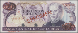 Costa Rica: 500 Colones ND Specimen P. 249s With Red "Specimen" Overprint At Center, Zero Serial Numbers, Three Cancella - Costa Rica