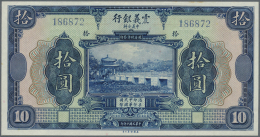 China: The Chinese Italian Banking Corporation 10 Yuan 1921 P. S255, Crisp Original, Just A Light Trace Of Stain At Uppe - Cina