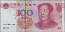 China: Special Set Of 10 Pcs 100 Yuan 2005 P. 907 All With Solid Serial Numbers Containing F90Q111111, S70R222222, B90C3 - Cina