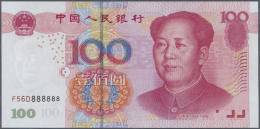 China: Special Set Of 10 Pcs 100 Yuan 2005 P. 907 All With Solid Serial Numbers Containing F90Q111111, S70R222222, B90C3 - Chine