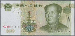 China: Special Set Of 10 Pcs 1 Yuan 1995 P. 895c All With Solid Serial Numbers Containing J03Y000000, J02Y999999, D27Y88 - Cina