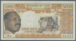 Chad / Tschad: 5000 Francs ND(1974) P. 4, More Rare Issue Of This Banknote Series In Nice Condition With Strong Paper An - Ciad