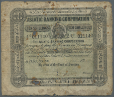 Ceylon: 10 Shillings 18xx (1865) Remainder Without Signatures And Date Inscription, Rare Note In Stronger Used Condition - Sri Lanka