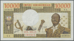 Central African Republic / Zentralafrikanische Republik: 10.000 Francs ND(1978-79) P. 8, Empire Centreafricain, Vertical - Repubblica Centroafricana