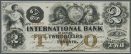 Canada:  International Bank Of Canada 2 Dollars 1858, Printer  Danforth, Wright & Co., New York & Philadelphia, - Canada