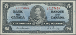 Canada: 5 Dollars 1937 In Excellent Condition, Just A Slightly Horizontal Fold At Center. Condition: XF - Canada