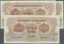Bulgaria / Bulgarien: Set With 3 Banknotes 1000 Leva 1945, P.72a, All In Used Condition With Several Folds, Slightly Sta - Bulgaria