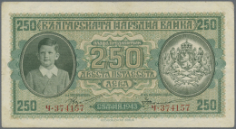 Bulgaria / Bulgarien: Pair Of The 250 Leva 1943, P.65a, One In About Uncirculated With A Few Minor Creases Only, The Oth - Bulgaria