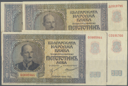 Bulgaria / Bulgarien: Set With 4 Banknotes 500 Leva 1942, P.60, All Notes In About Fine Condition With Several Folds, Sp - Bulgarie