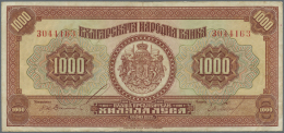 Bulgaria / Bulgarien: 1000 Leva 1922, Printer ABNC, P.40, Highly Rare Note In Very Nice Condition With A Few Folds And C - Bulgaria