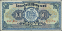 Bulgaria / Bulgarien: 500 Leva 1922, Printer ABNC, P.39, Rare Banknote In Used Condition With Several Folds, Slightly St - Bulgaria