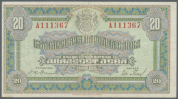 Bulgaria / Bulgarien: 20 Leva 1922 Printer ABNC, P.36, Stained Paper , Obviously Washed And Pressed. Condition: F- - Bulgaria