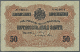 Bulgaria / Bulgarien: 50 Gold Leva ND(1916), P.19 In Used Condition With Small Tears At Left Border And Lower Margin And - Bulgarie