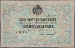 Bulgaria / Bulgarien: 50 Gold Leva ND(1907) With Blue Signatures: Chakalov & Gikov And 7 Digits Serial #, P.10c In U - Bulgaria