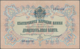 Bulgaria / Bulgarien: 20 Gold Leva ND(1904) With Black Signatures: Chakalov & Gikov And Double Letter Serial # Prefi - Bulgarie