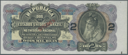 Brazil / Brasilien: 2 Mil Reis ND(1900) P. 11s Specimen, 2 Cancellation Holes, Specimen Overprint, Zero Serial Numbers, - Brésil