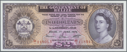 Belize: 2 Dollars 1975 P. 34b, 2 Pinholes At Right, Otherwise Perfect, Condition: AUNC. - Belize