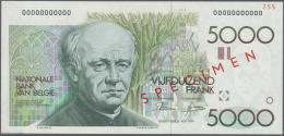 Belgium / Belgien: 5000 Francs ND(1982-97) Speicmen P. 145s, Zero Serial Numbers, Specimen Overprint, Glue Residual From - Altri & Non Classificati