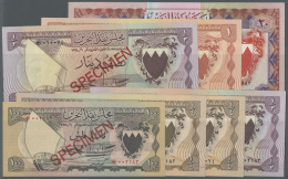 Bahrain: Set Of 7 Collectors Series Specimen With Maltese Cross Prefix, Containing 100 Fils P. 1s, 2x 1/4 Dinar P. 2s, 2 - Bahreïn