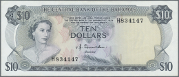 Bahamas: 10 Dollars L.1974 P. 38a, Light Center Fold And Handling (light Dints) In Paper, No Holes Or Tears, Crisp Paper - Bahamas