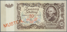 Austria / Österreich: Austria: 20 Schilling 1950 Specimen P. 129s, With Red Overprint "Muster" And "Muster" Perfora - Austria