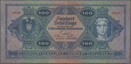 Austria / Österreich: 100 Schillinge 1925 P. 91, Rare Note, Used With Strong Center Fold, Center Hole, Border Tears - Autriche