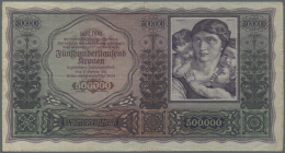 Austria / Österreich: 500.000 Kronen 1922 P. 84, Used With Several Folds And Creases, Stronger Center Fold, Minor B - Austria