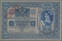 Austria / Österreich: 1000 Kronen 1920 (old Date 1902) P. 48 With Additional Stamp At Upper Left "Ausgegeben Nach D - Austria