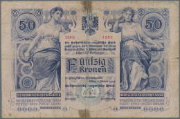 Austria / Österreich: 50 Kronen 1902, P.6 In Well Worn Condition With Many Folds, Several Tears Along The Borders, - Autriche